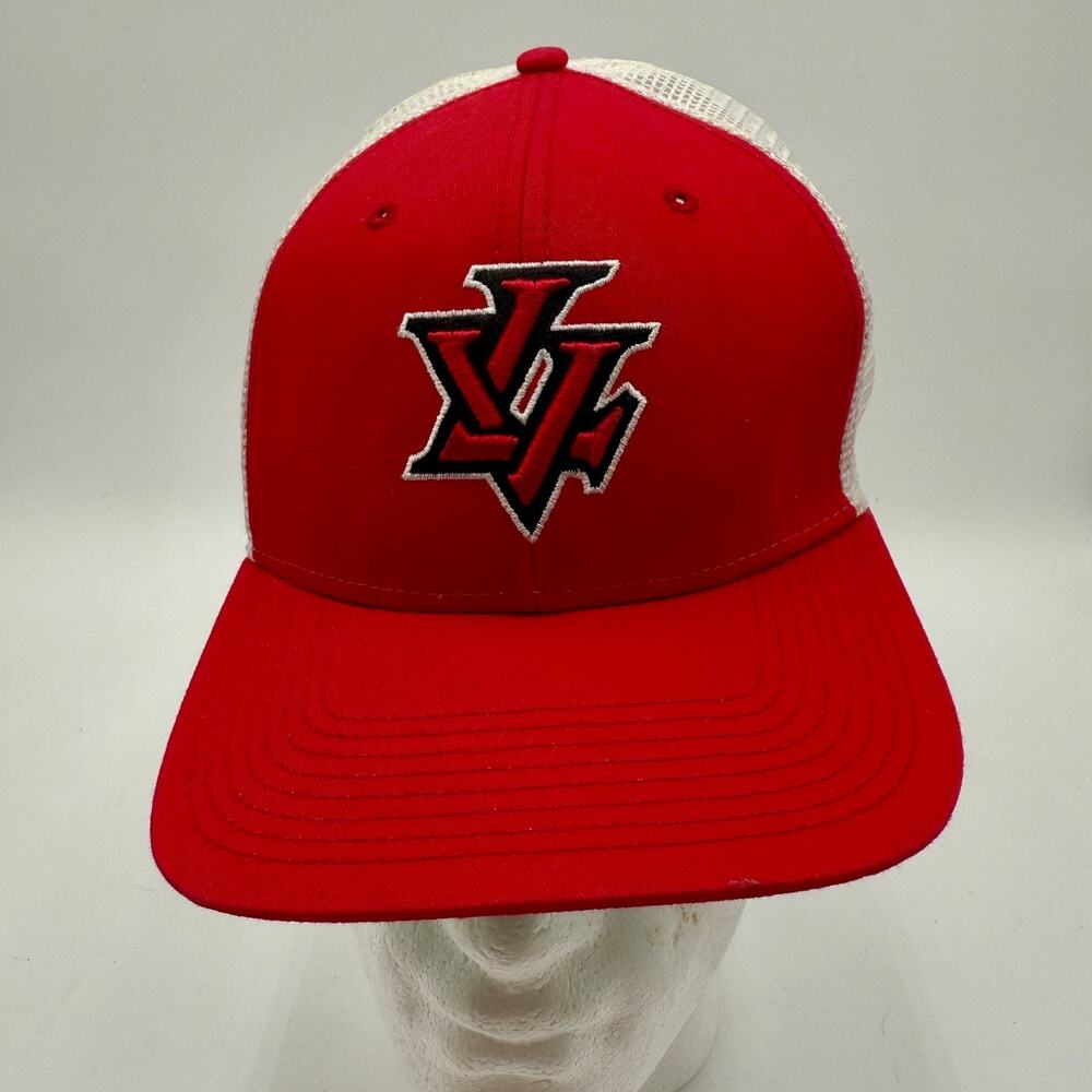 The Game Trucker Hat Red White Mesh Snapback Cap OSFM G86 Retro Logo